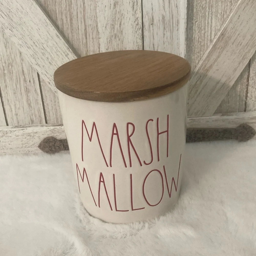 Rae Dunn Marshmallow Cellar with Wooden Lid